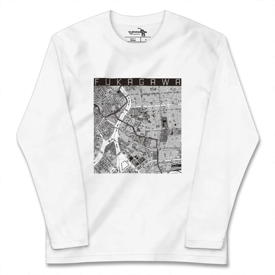 【深川2（東京都）】地図柄ロングスリーブTシャツ