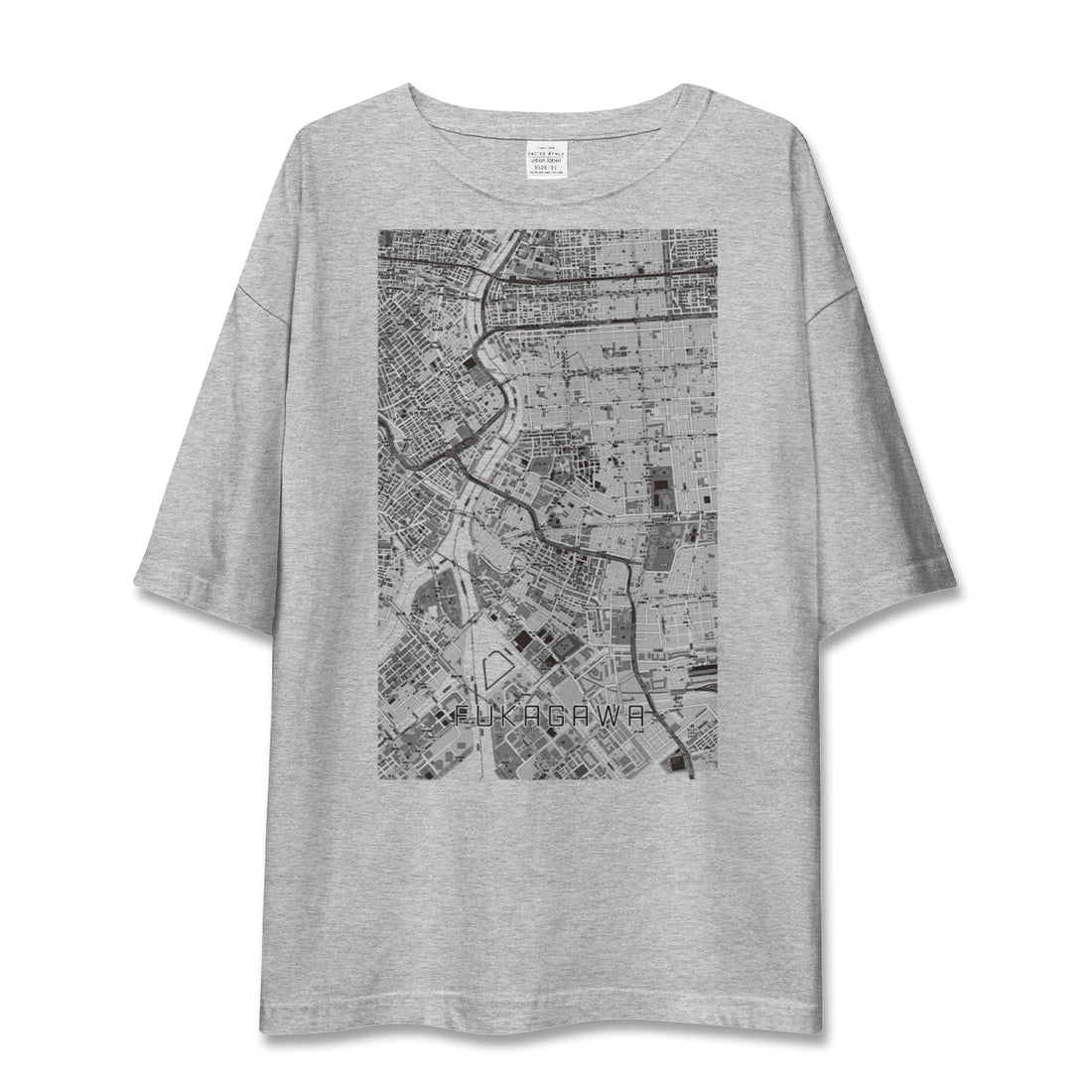 【深川2（東京都）】地図柄ビッグシルエットTシャツ