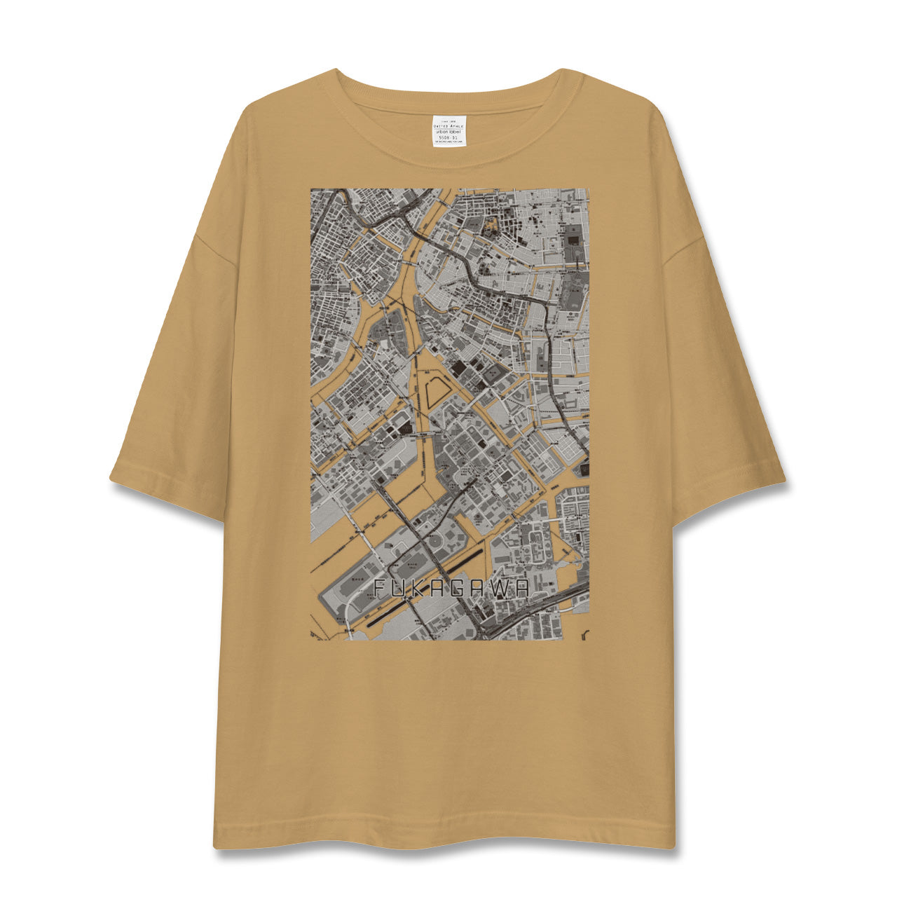 【深川（東京都）】地図柄ビッグシルエットTシャツ