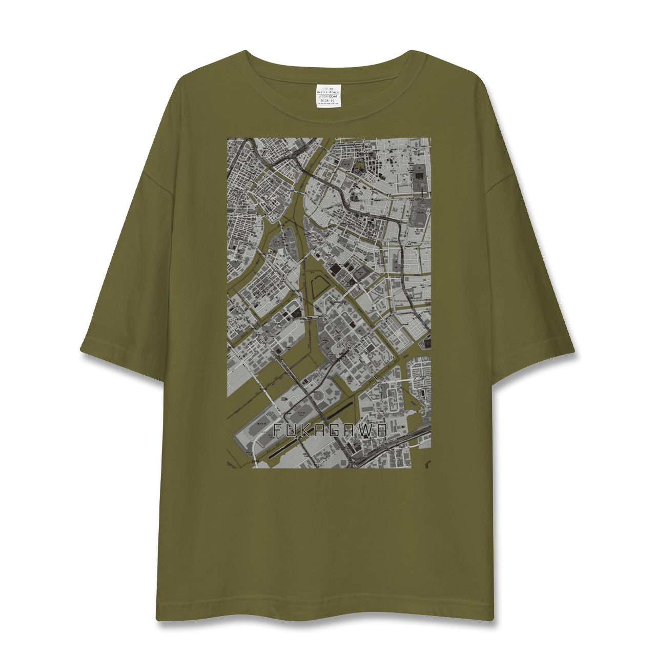 【深川（東京都）】地図柄ビッグシルエットTシャツ