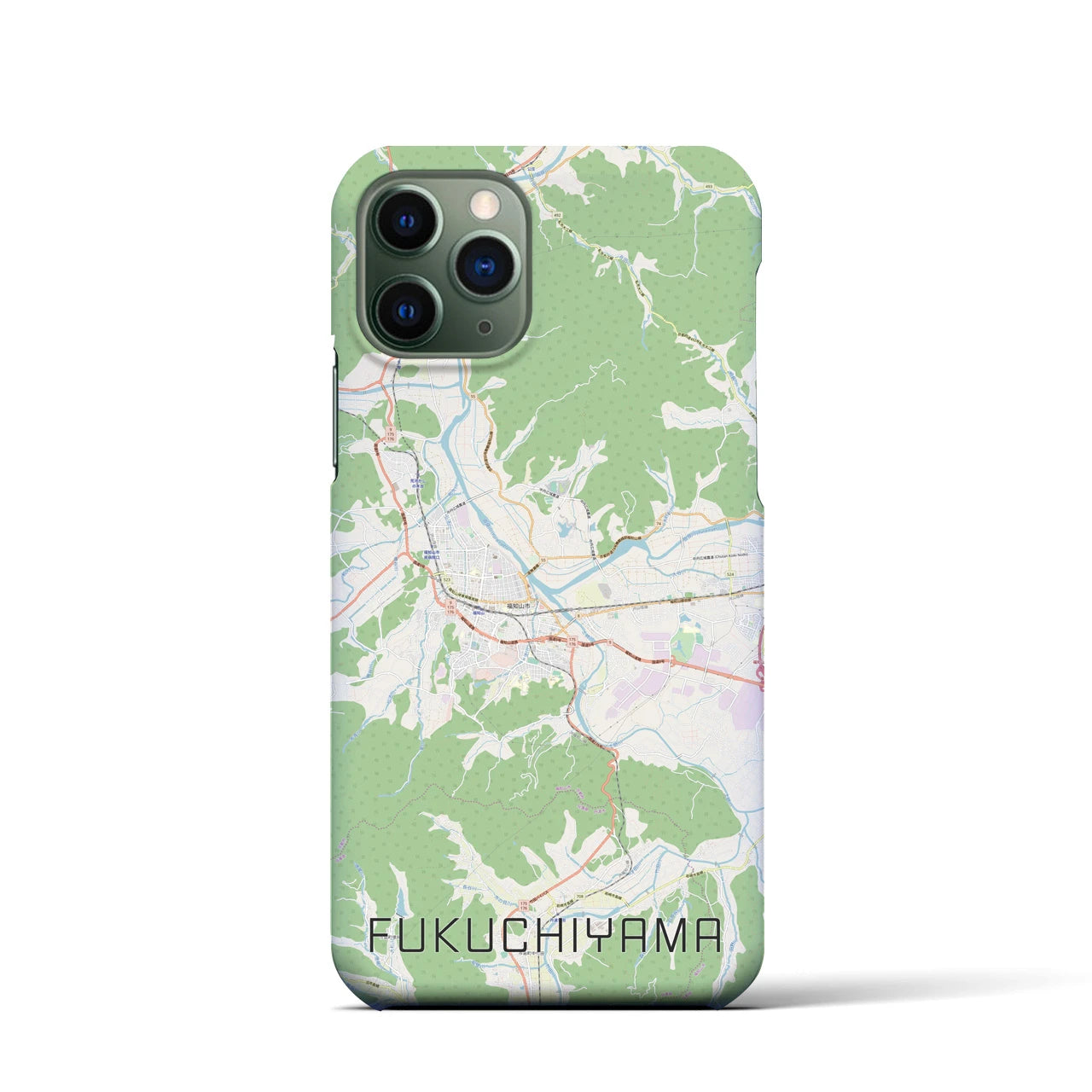 【福知山】地図柄iPhoneケース（バックカバータイプ・ナチュラル）iPhone 11 Pro 用