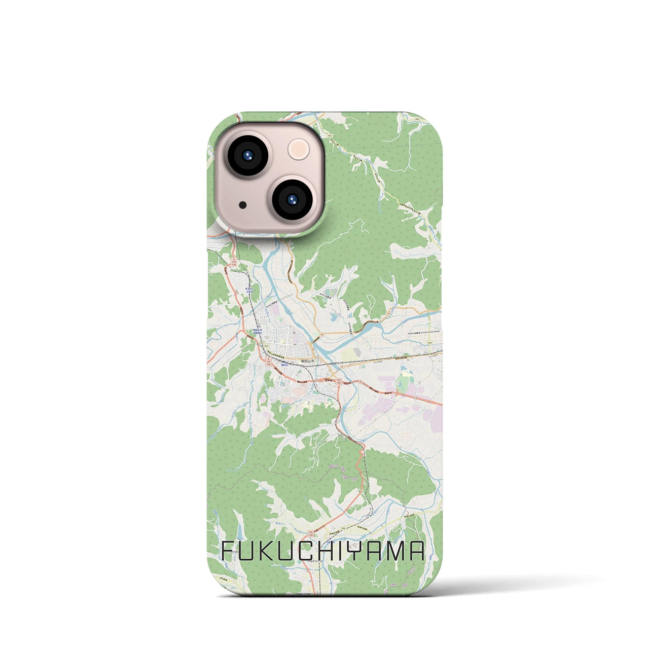 【福知山】地図柄iPhoneケース（バックカバータイプ・ナチュラル）iPhone 13 mini 用