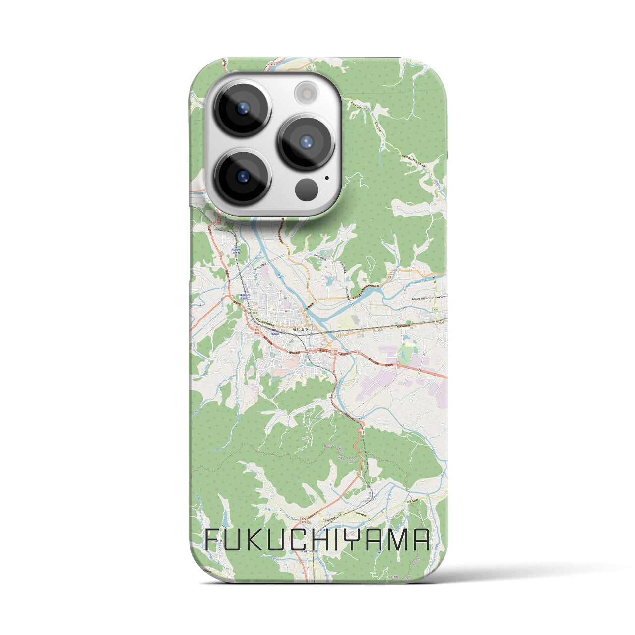 【福知山】地図柄iPhoneケース（バックカバータイプ・ナチュラル）iPhone 14 Pro 用
