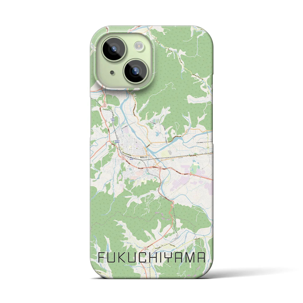 【福知山】地図柄iPhoneケース（バックカバータイプ・ナチュラル）iPhone 15 用