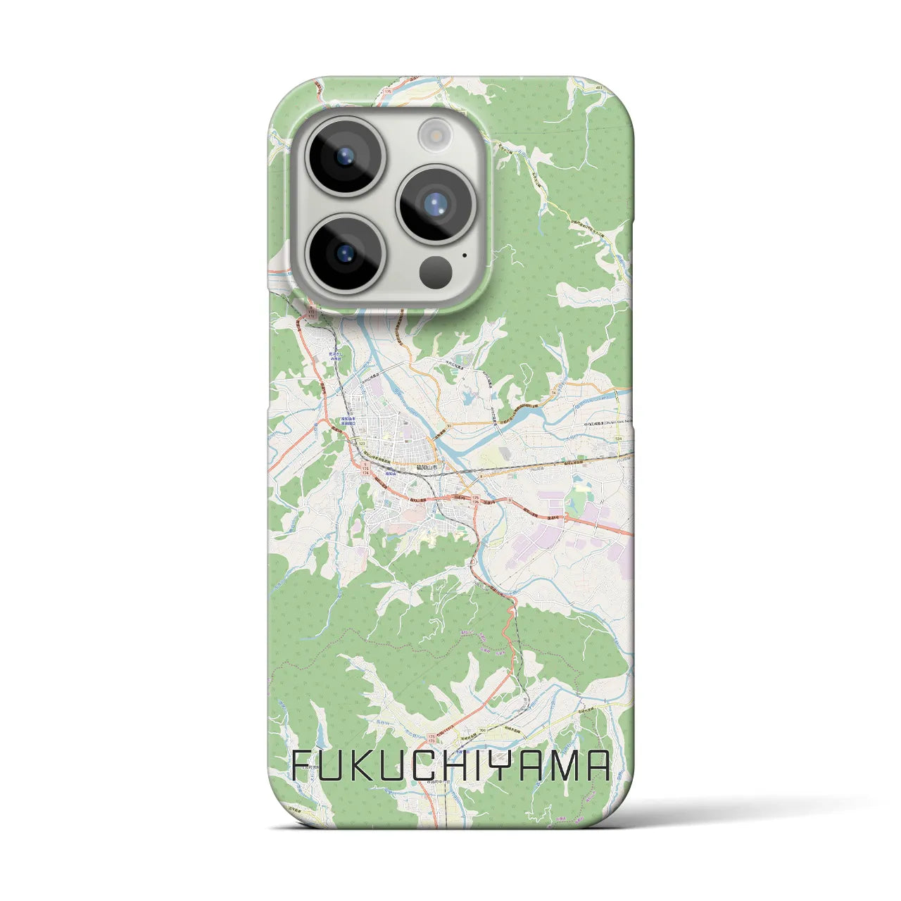 【福知山】地図柄iPhoneケース（バックカバータイプ・ナチュラル）iPhone 15 Pro 用