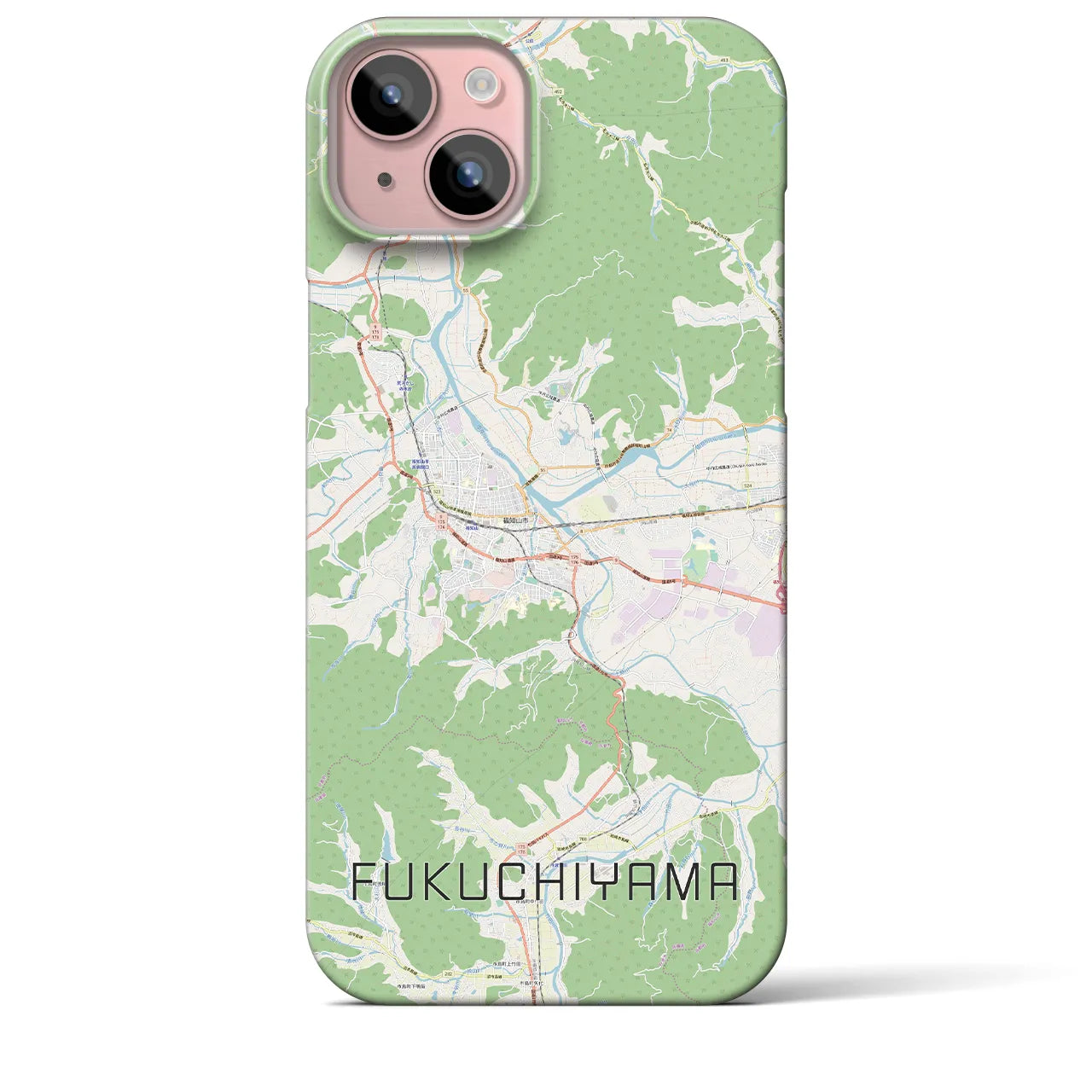 【福知山】地図柄iPhoneケース（バックカバータイプ・ナチュラル）iPhone 15 Plus 用