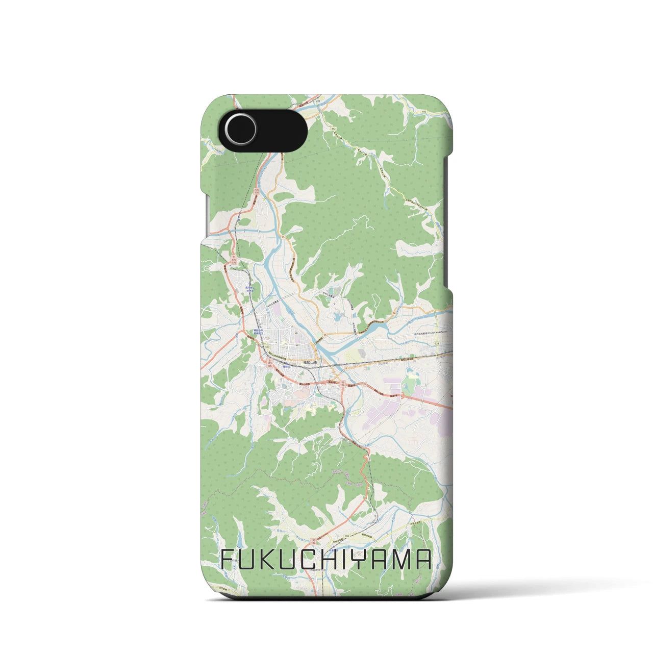 【福知山】地図柄iPhoneケース（バックカバータイプ・ナチュラル）iPhone SE（第3 / 第2世代） / 8 / 7 / 6s / 6 用