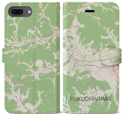【福知山（京都府）】地図柄iPhoneケース（手帳タイプ）ナチュラル・iPhone 8Plus /7Plus / 6sPlus / 6Plus 用
