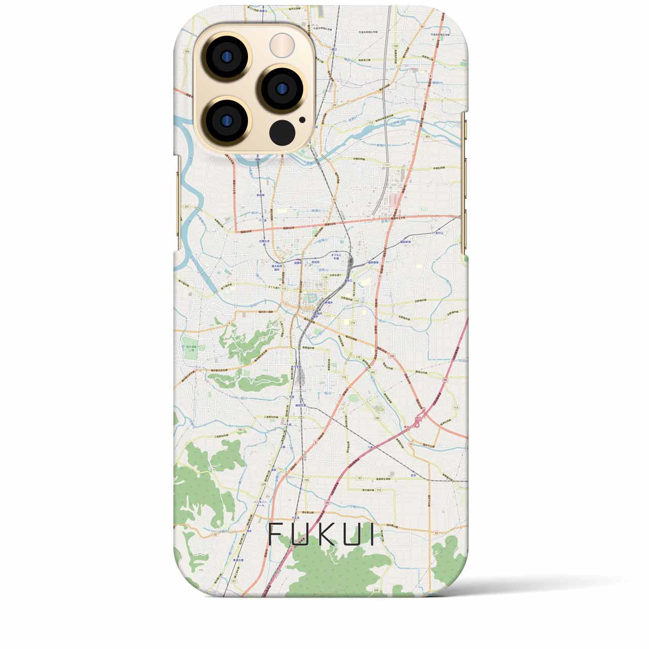 【福井】地図柄iPhoneケース（バックカバータイプ・ナチュラル）iPhone 12 Pro Max 用