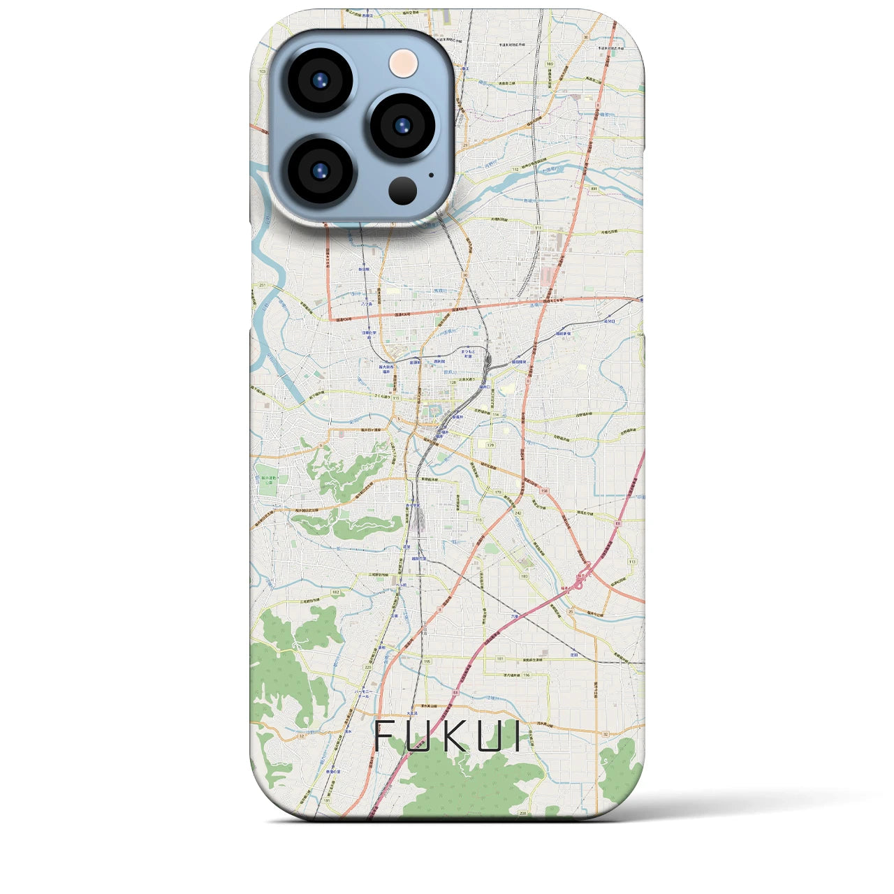 【福井】地図柄iPhoneケース（バックカバータイプ・ナチュラル）iPhone 13 Pro Max 用