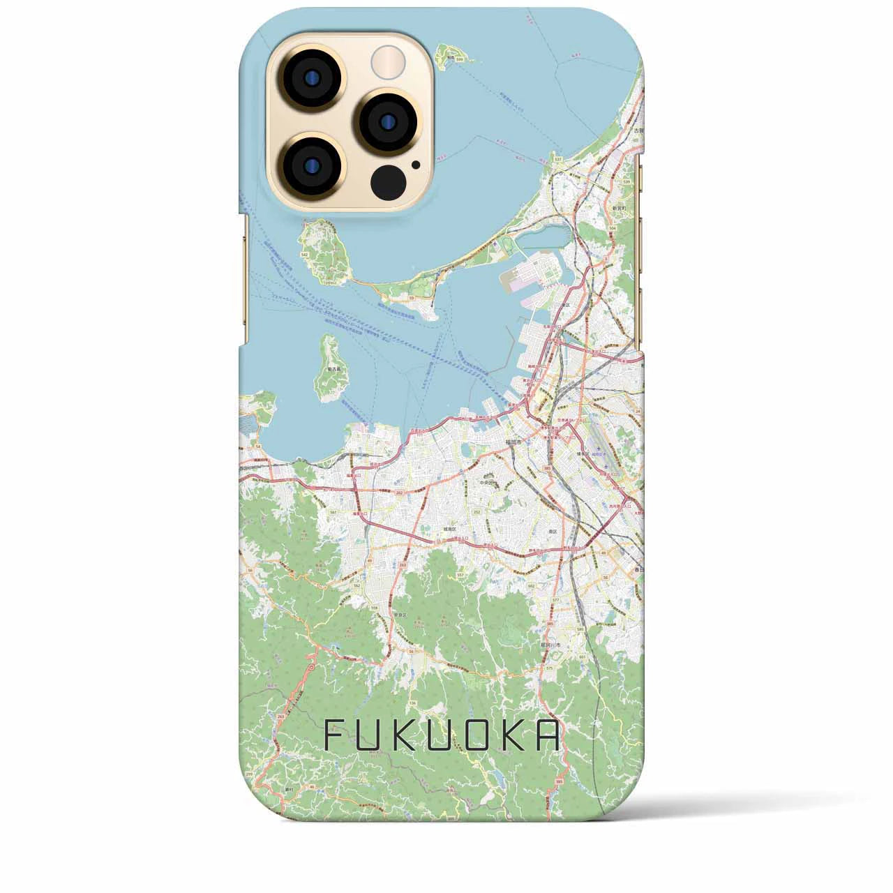 【福岡】地図柄iPhoneケース（バックカバータイプ・ナチュラル）iPhone 12 Pro Max 用
