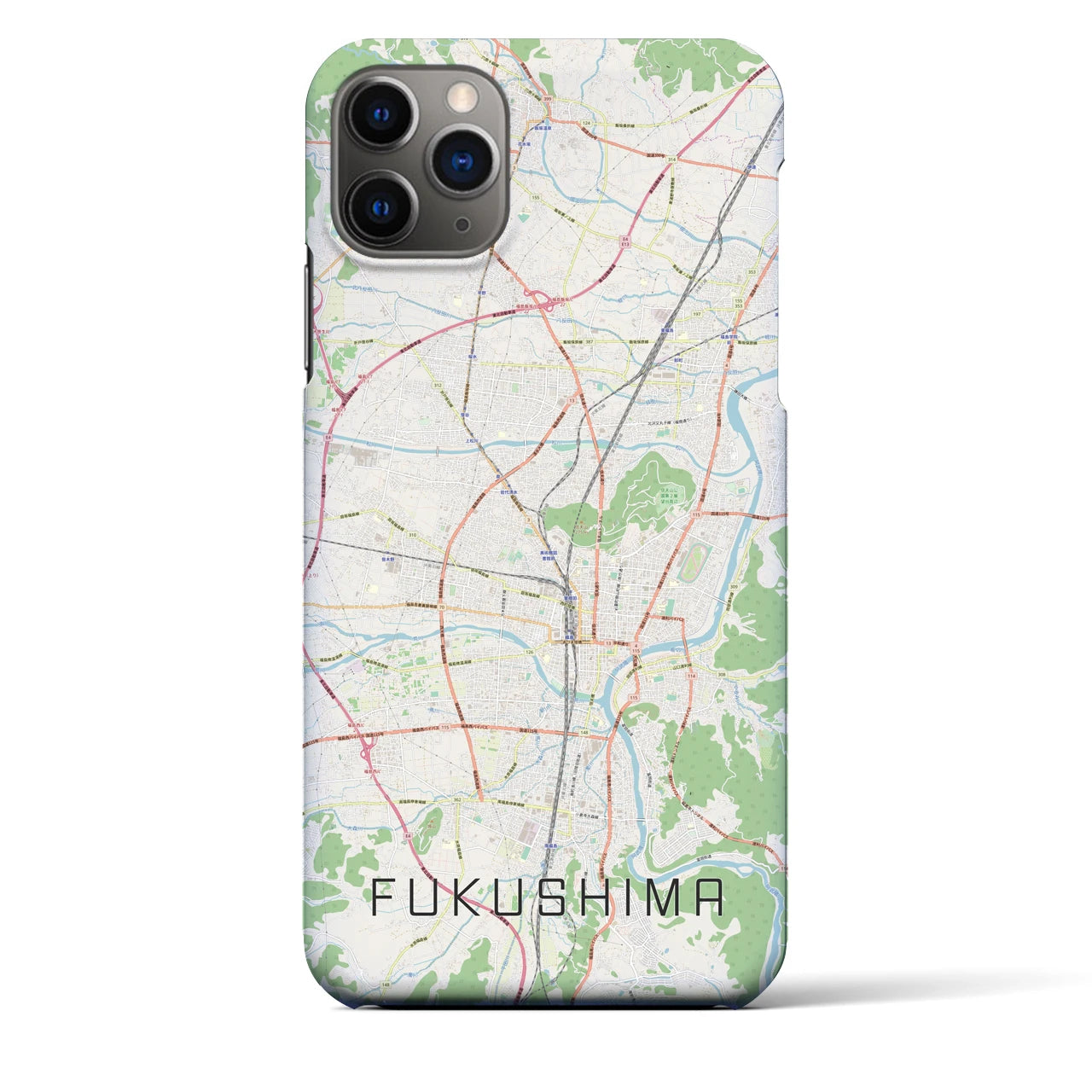 【福島】地図柄iPhoneケース（バックカバータイプ・ナチュラル）iPhone 11 Pro Max 用