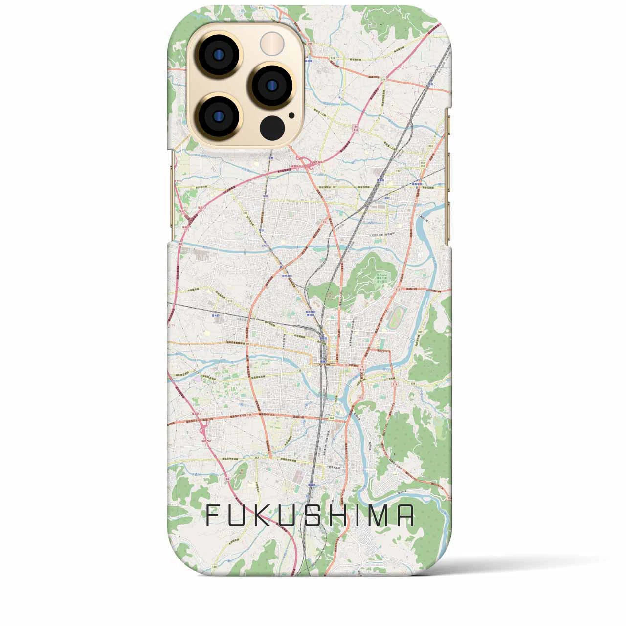【福島】地図柄iPhoneケース（バックカバータイプ・ナチュラル）iPhone 12 Pro Max 用