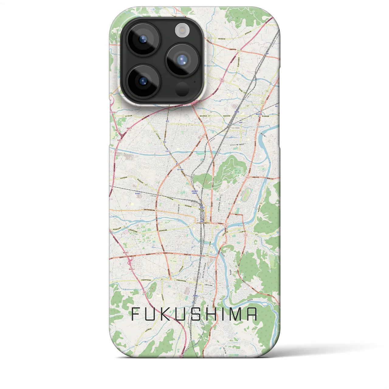 【福島】地図柄iPhoneケース（バックカバータイプ・ナチュラル）iPhone 15 Pro Max 用