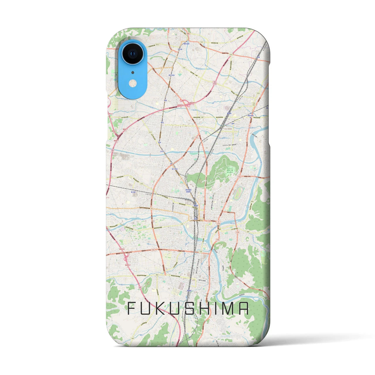 【福島】地図柄iPhoneケース（バックカバータイプ・ナチュラル）iPhone XR 用