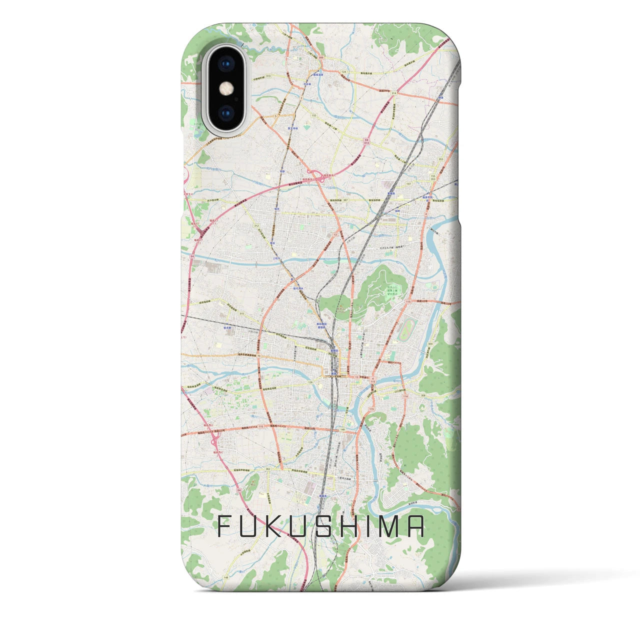 【福島】地図柄iPhoneケース（バックカバータイプ・ナチュラル）iPhone XS Max 用