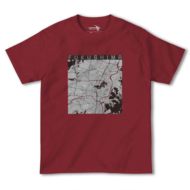 【福島（福島県）】地図柄ヘビーウェイトTシャツ