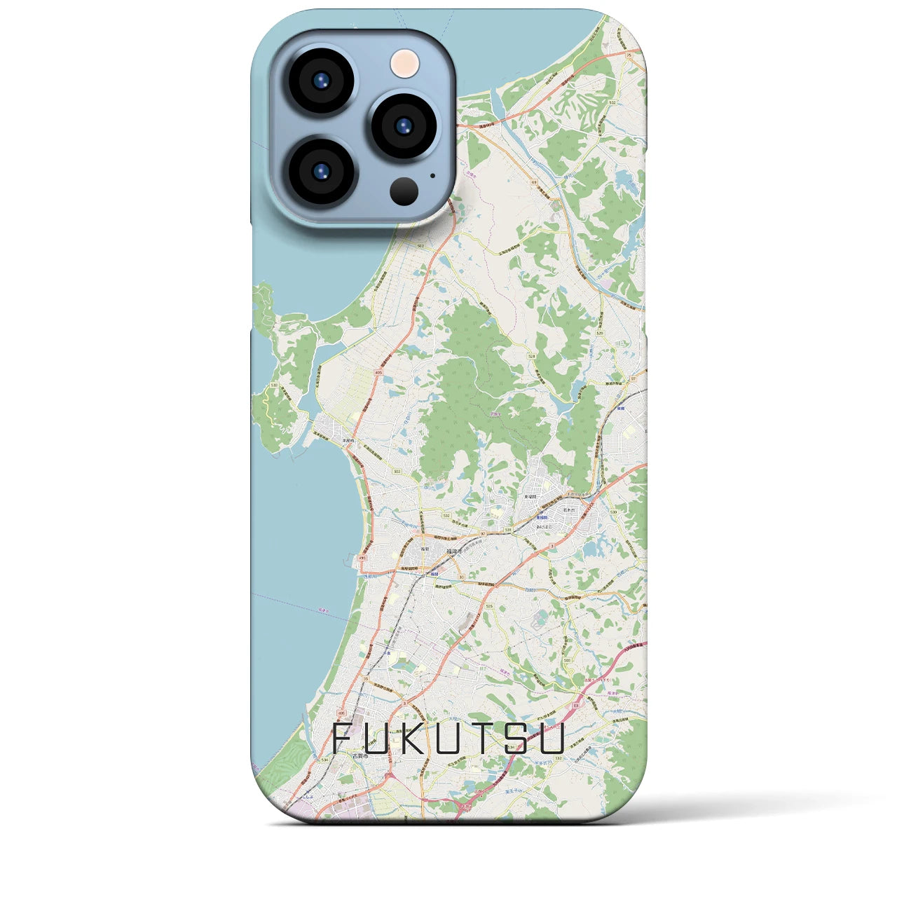 【福津】地図柄iPhoneケース（バックカバータイプ・ナチュラル）iPhone 13 Pro Max 用