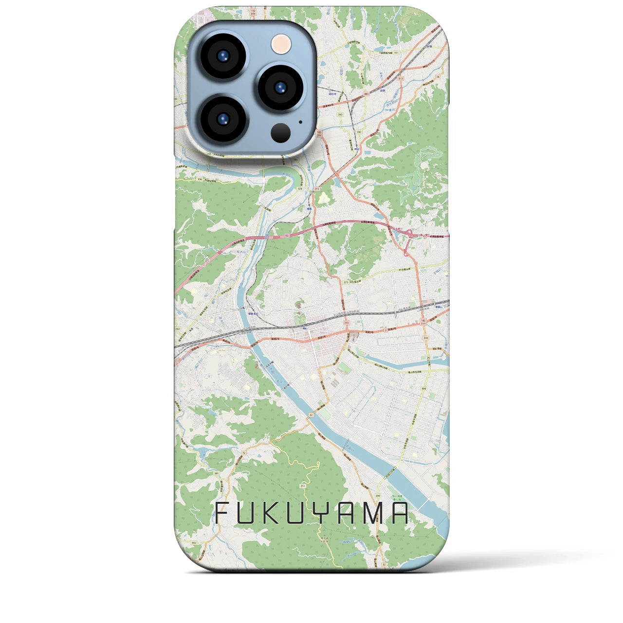 【福山】地図柄iPhoneケース（バックカバータイプ・ナチュラル）iPhone 13 Pro Max 用