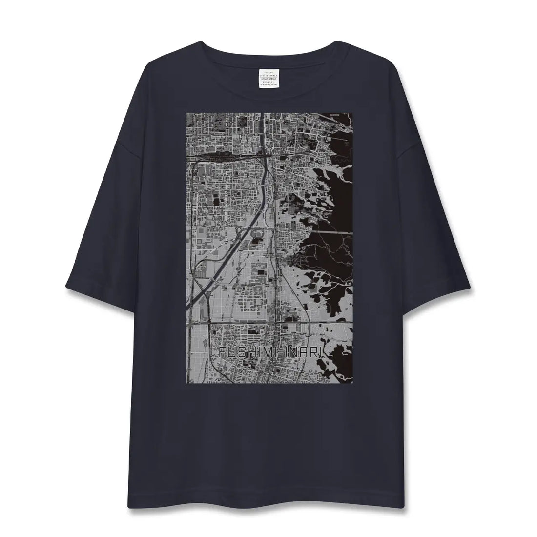 【伏見稲荷(京都府)】地図柄ビッグシルエットTシャツ