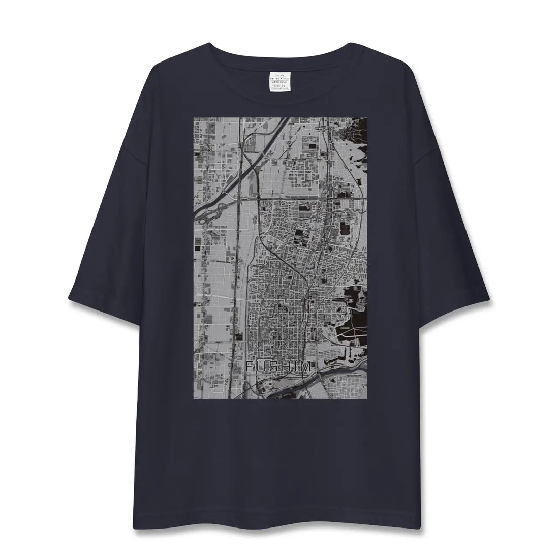 【伏見(京都府)】地図柄ビッグシルエットTシャツ