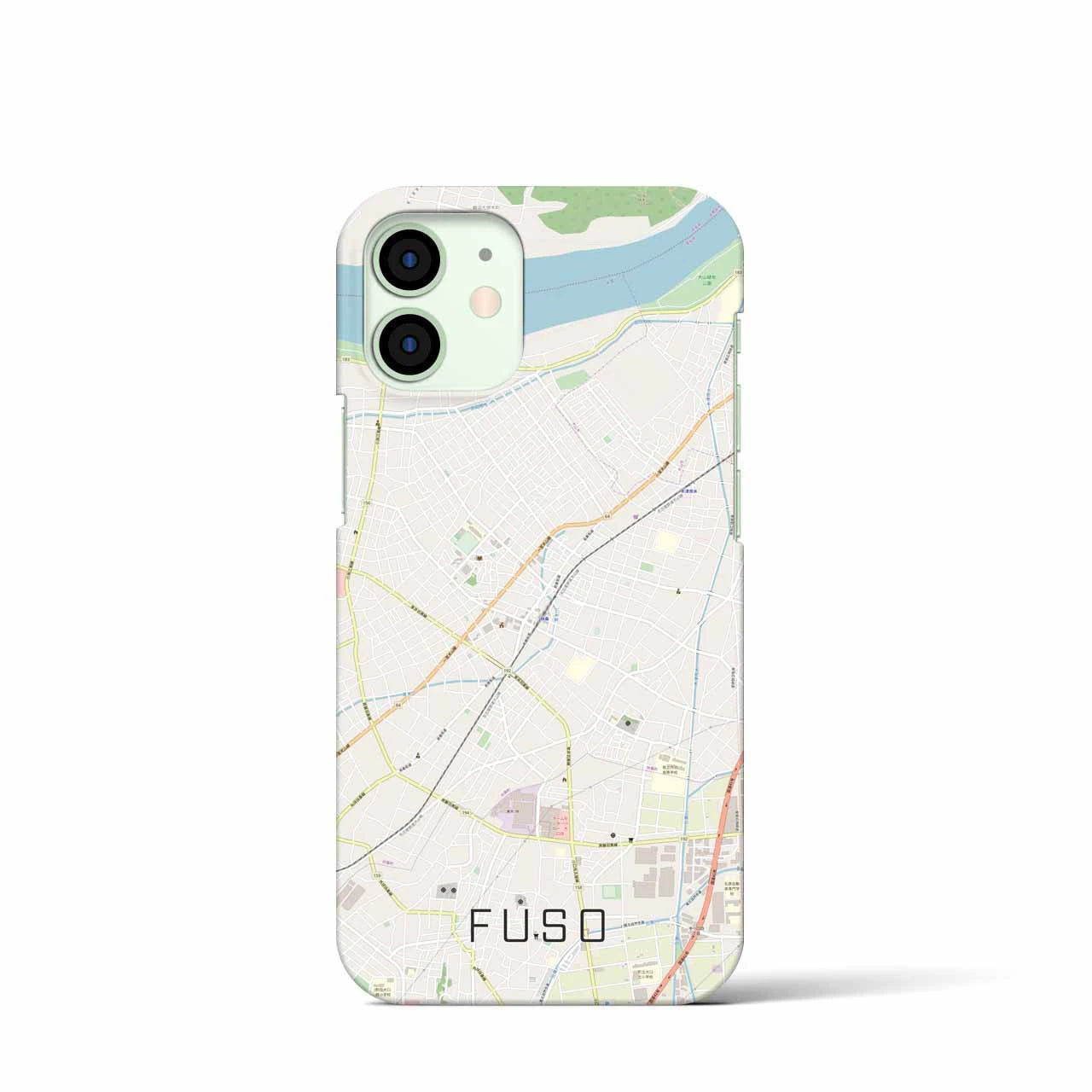 【扶桑】地図柄iPhoneケース（バックカバータイプ・ナチュラル）iPhone 12 mini 用