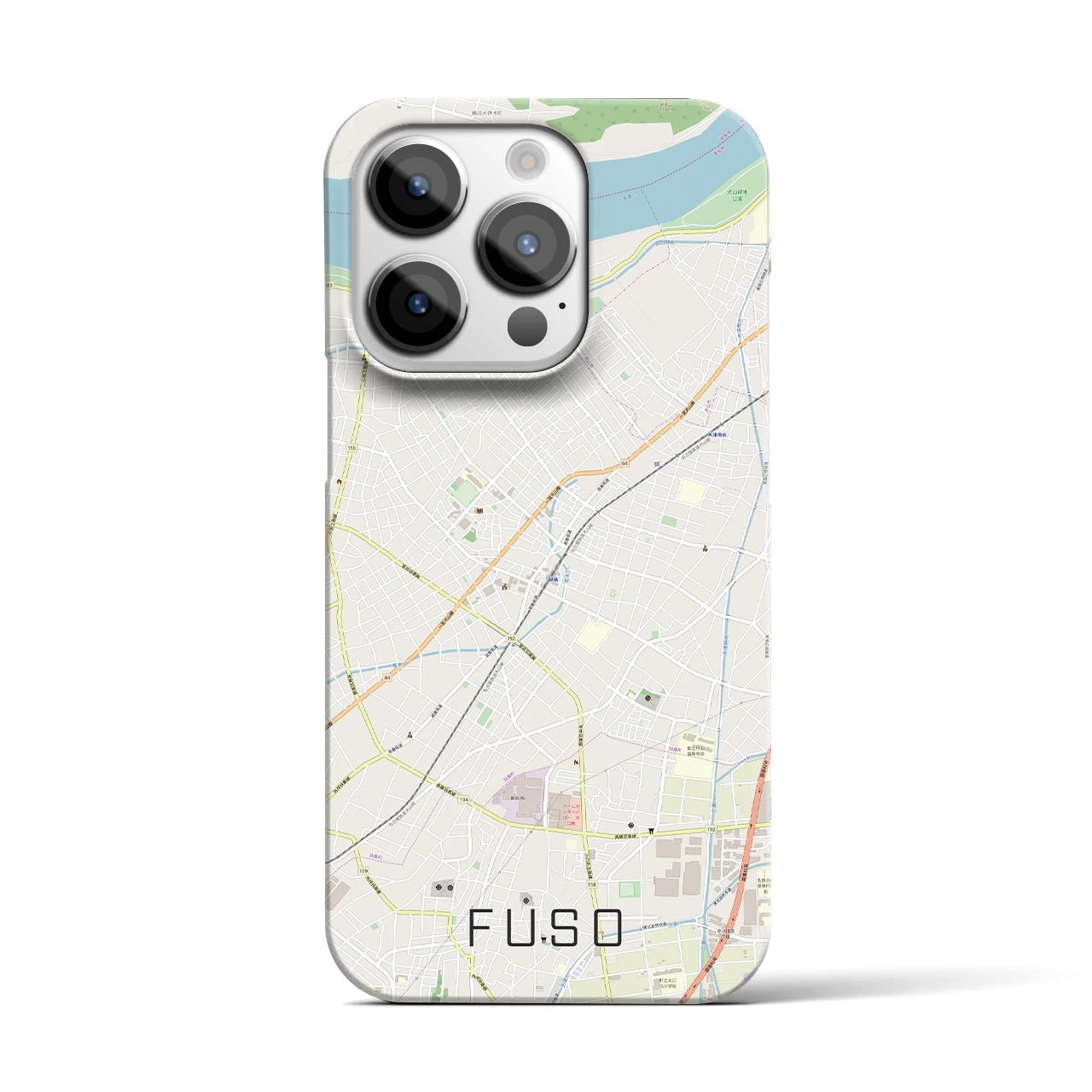 【扶桑】地図柄iPhoneケース（バックカバータイプ・ナチュラル）iPhone 14 Pro 用