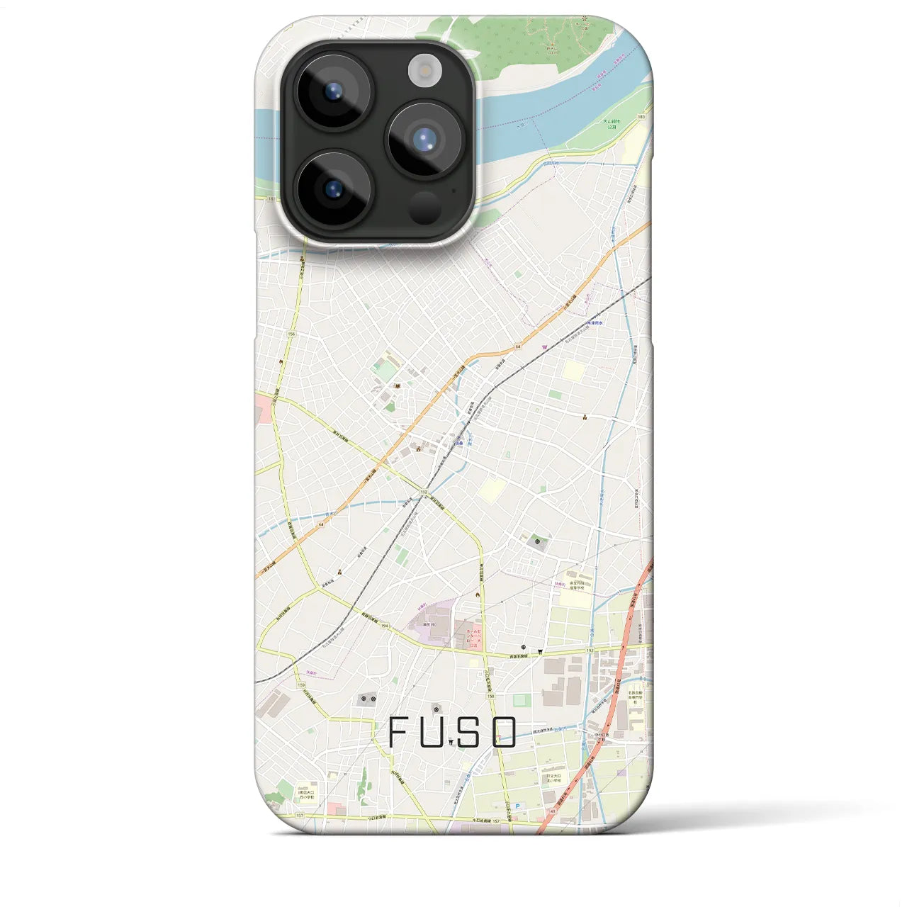 【扶桑】地図柄iPhoneケース（バックカバータイプ・ナチュラル）iPhone 15 Pro Max 用