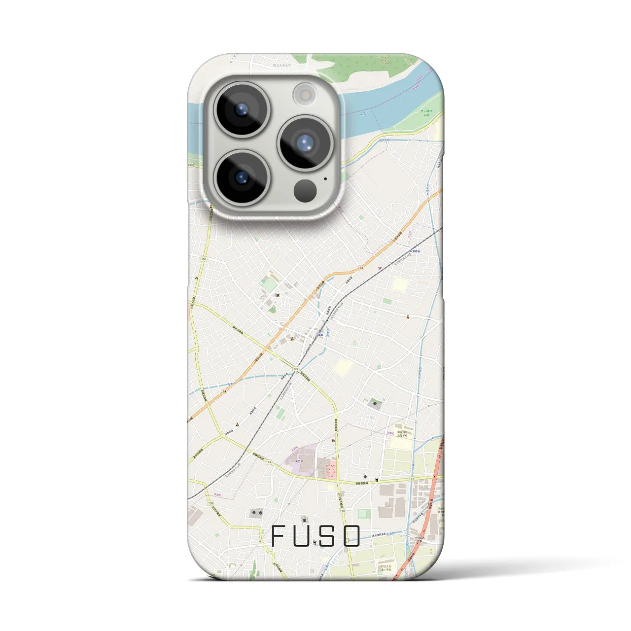 【扶桑】地図柄iPhoneケース（バックカバータイプ・ナチュラル）iPhone 15 Pro 用
