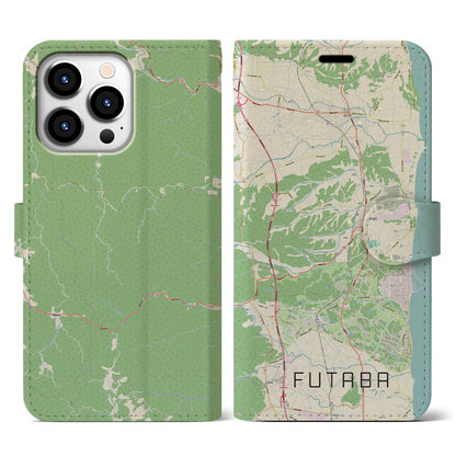 【双葉（福島県）】地図柄iPhoneケース（手帳タイプ）ナチュラル・iPhone 13 Pro 用