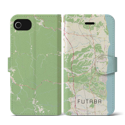 【双葉（福島県）】地図柄iPhoneケース（手帳タイプ）ナチュラル・iPhone SE（第3 / 第2世代） / 8 / 7 / 6s / 6 用