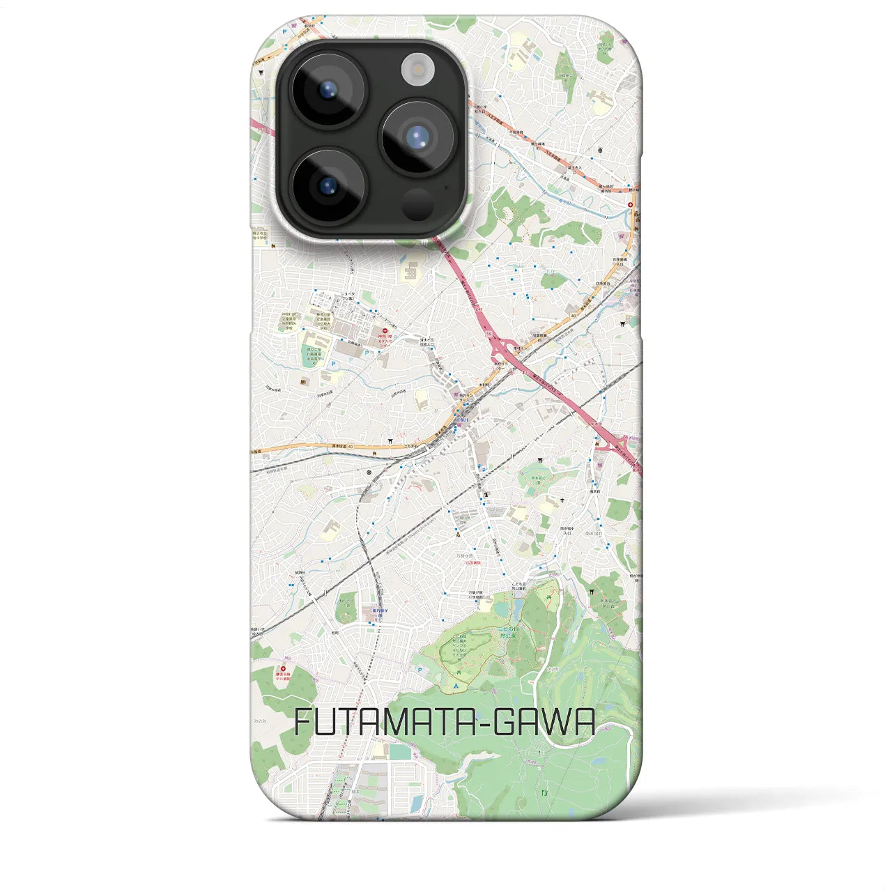 【二俣川】地図柄iPhoneケース（バックカバータイプ・ナチュラル）iPhone 15 Pro Max 用