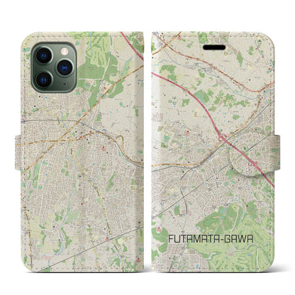 【二俣川（神奈川県）】地図柄iPhoneケース（手帳タイプ）ナチュラル・iPhone 11 Pro 用