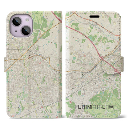 【二俣川（神奈川県）】地図柄iPhoneケース（手帳タイプ）ナチュラル・iPhone 14 用