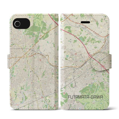 【二俣川（神奈川県）】地図柄iPhoneケース（手帳タイプ）ナチュラル・iPhone SE（第3 / 第2世代） / 8 / 7 / 6s / 6 用