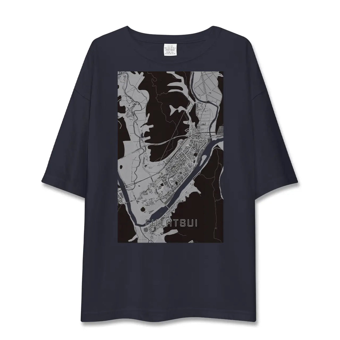 【二ツ井(秋田県)】地図柄ビッグシルエットTシャツ