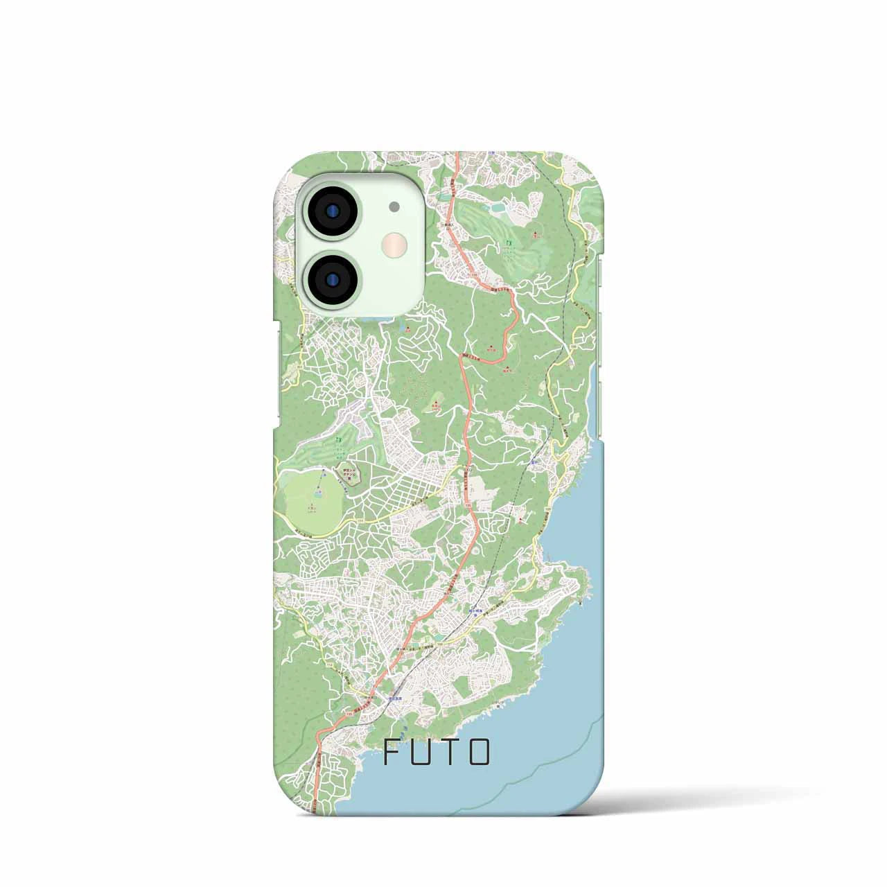 【富戸】地図柄iPhoneケース（バックカバータイプ・ナチュラル）iPhone 12 mini 用