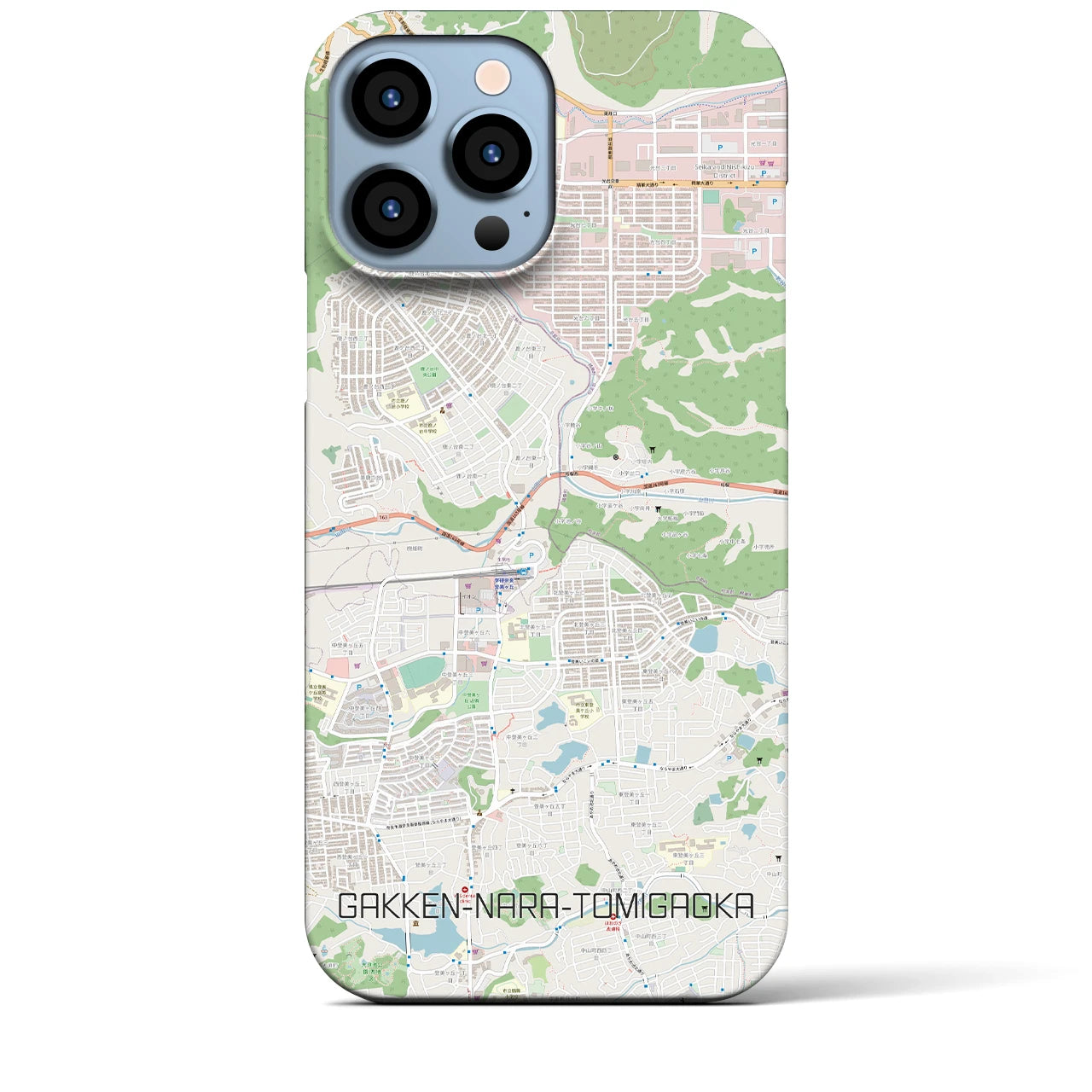【学研奈良登美ヶ丘】地図柄iPhoneケース（バックカバータイプ・ナチュラル）iPhone 13 Pro Max 用
