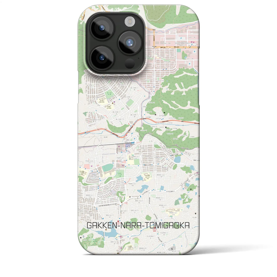 【学研奈良登美ヶ丘】地図柄iPhoneケース（バックカバータイプ・ナチュラル）iPhone 15 Pro Max 用