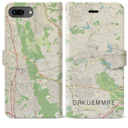 【学園前（奈良県）】地図柄iPhoneケース（手帳タイプ）ナチュラル・iPhone 8Plus /7Plus / 6sPlus / 6Plus 用