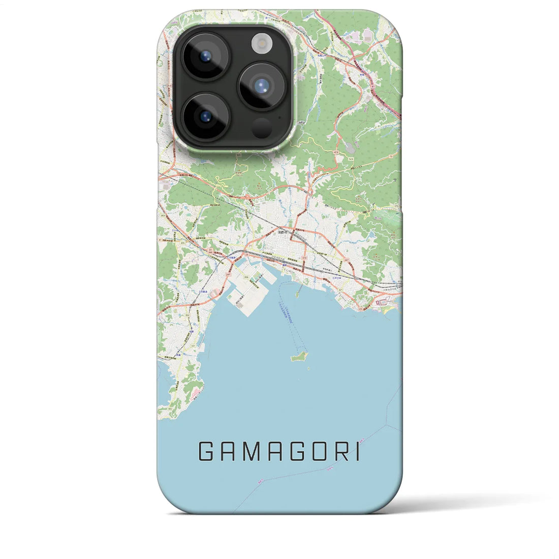 【蒲郡】地図柄iPhoneケース（バックカバータイプ・ナチュラル）iPhone 15 Pro Max 用