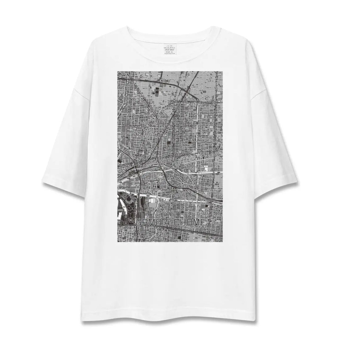【蒲生四丁目(大阪府)】地図柄ビッグシルエットTシャツ