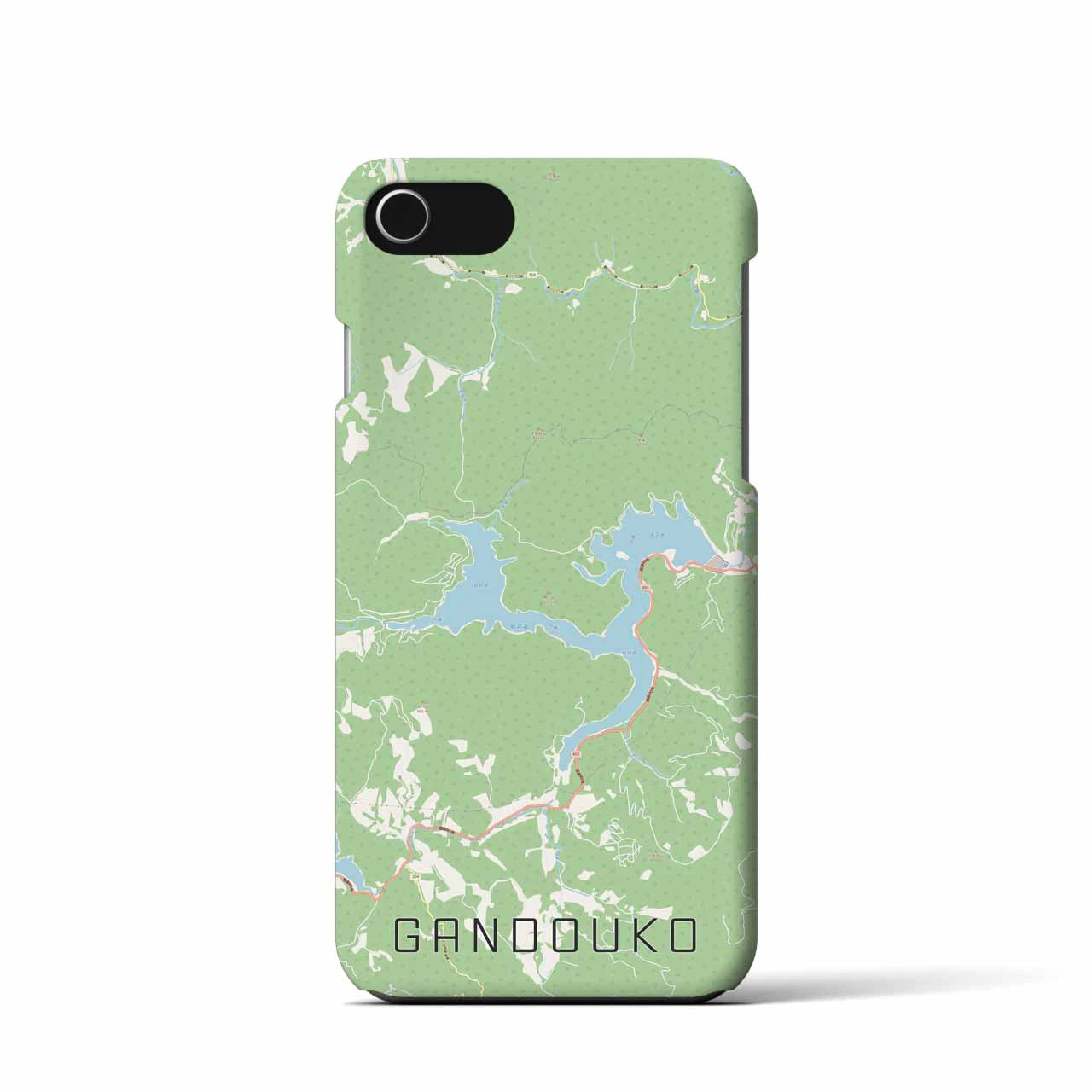 【岩洞湖】地図柄iPhoneケース（バックカバータイプ・ナチュラル）iPhone SE（第3 / 第2世代） / 8 / 7 / 6s / 6 用
