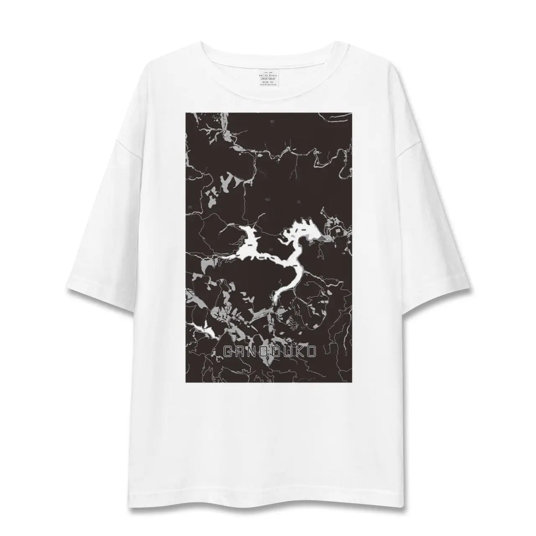 【岩洞湖(岩手県)】地図柄ビッグシルエットTシャツ