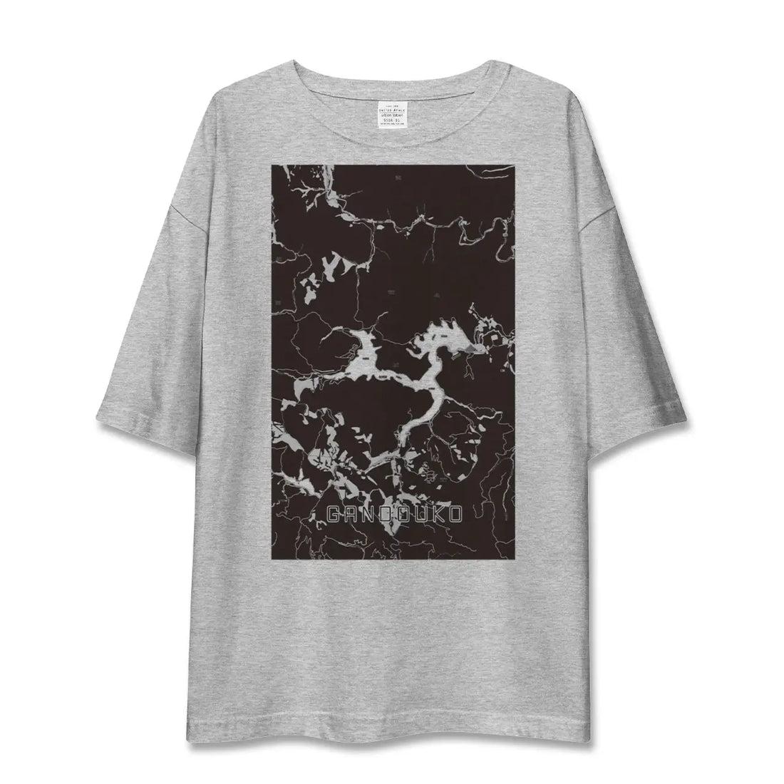 【岩洞湖（岩手県）】地図柄ビッグシルエットTシャツ