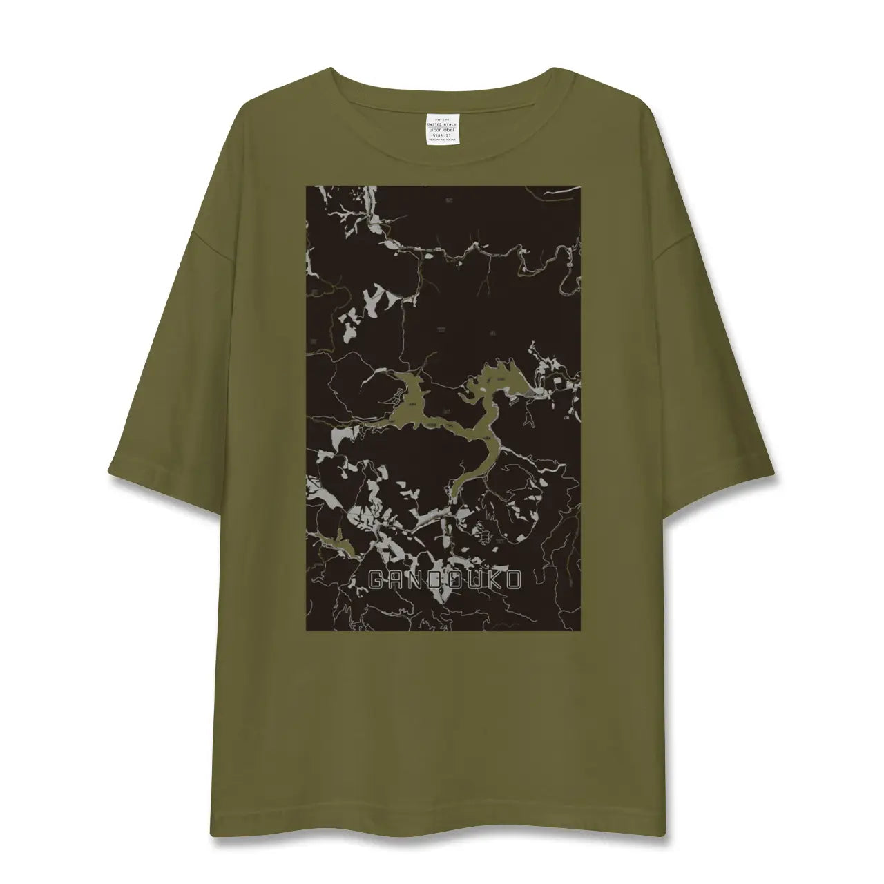 【岩洞湖（岩手県）】地図柄ビッグシルエットTシャツ
