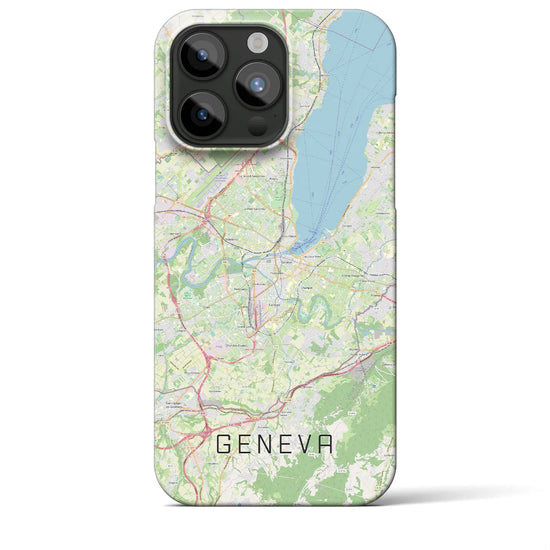 【ジュネーヴ】地図柄iPhoneケース（バックカバータイプ・ナチュラル）iPhone 15 Pro Max 用