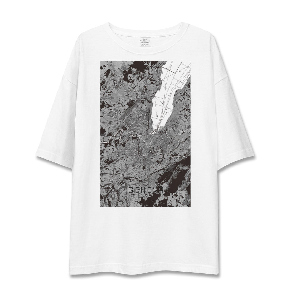 【ジュネーヴ(スイス)】地図柄ビッグシルエットTシャツ