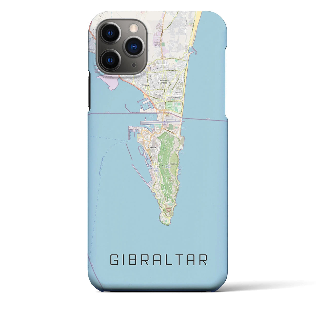 【ジブラルタル】地図柄iPhoneケース（バックカバータイプ・ナチュラル）iPhone 11 Pro Max 用