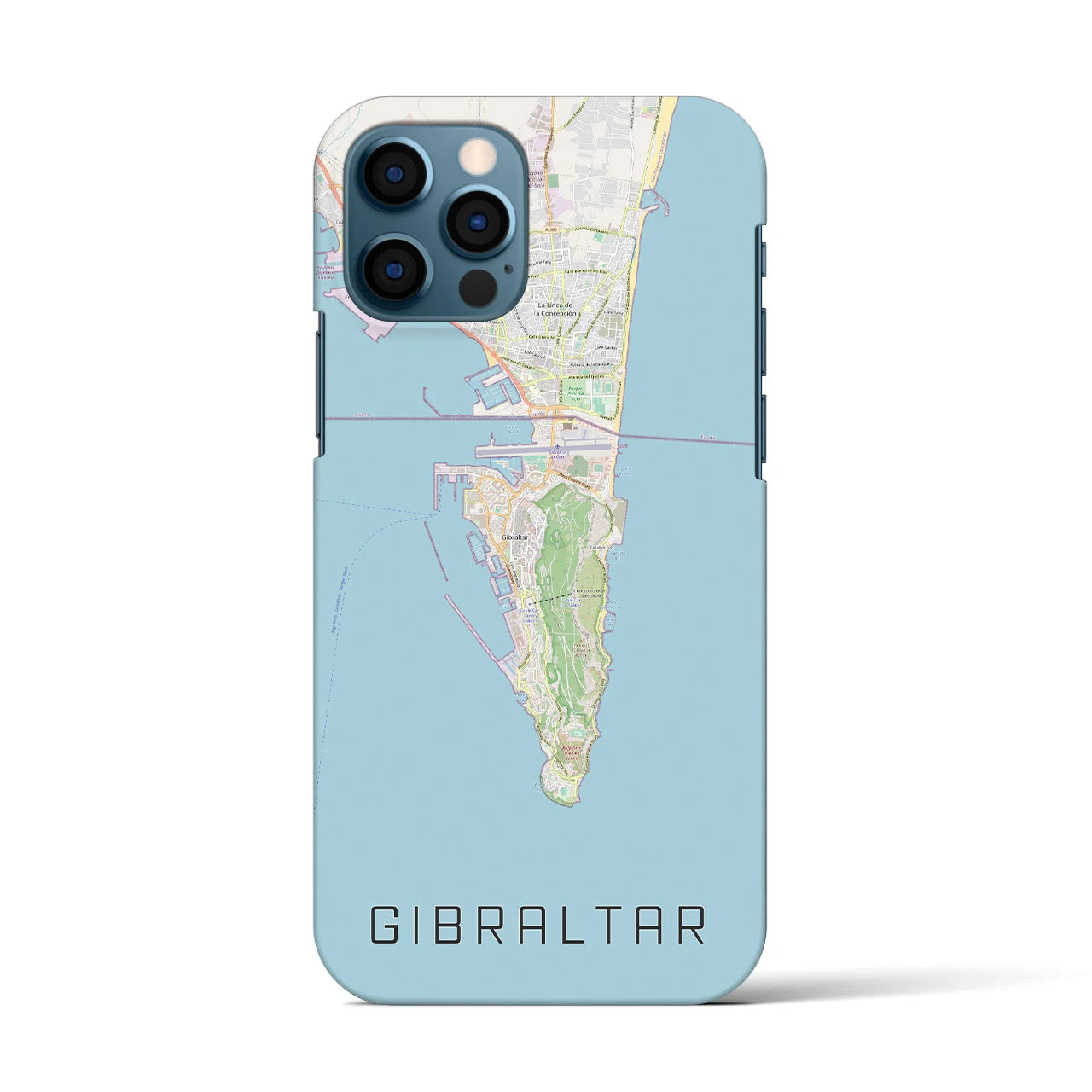 【ジブラルタル】地図柄iPhoneケース（バックカバータイプ・ナチュラル）iPhone 12 / 12 Pro 用